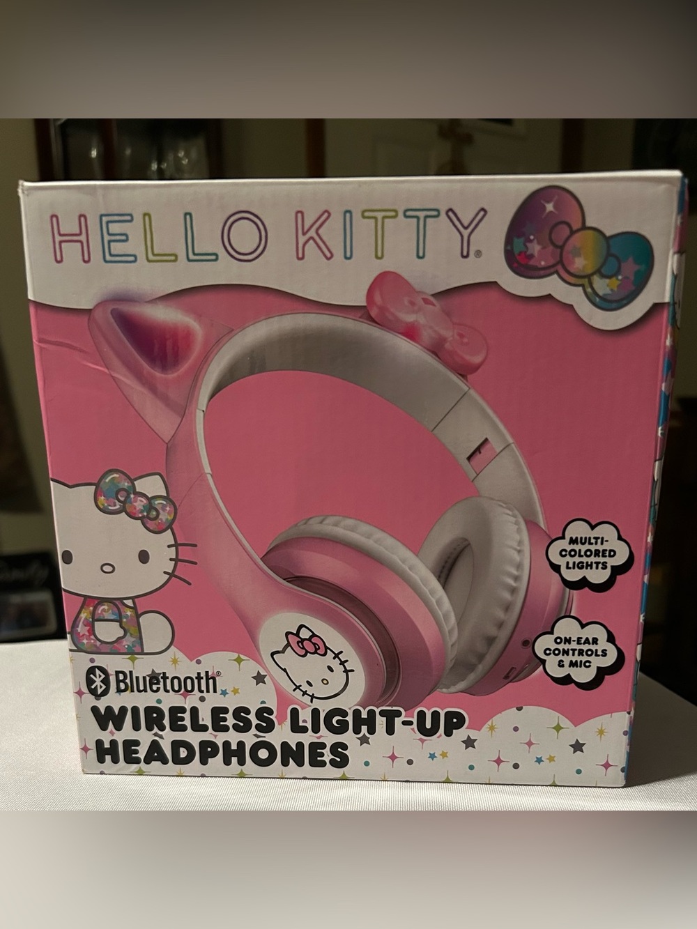 Hello Kitty Pink Wireless Light-Up Headphones with Cat Ears
